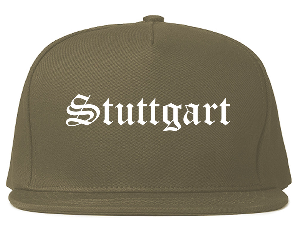 Stuttgart Arkansas AR Old English Mens Snapback Hat Grey