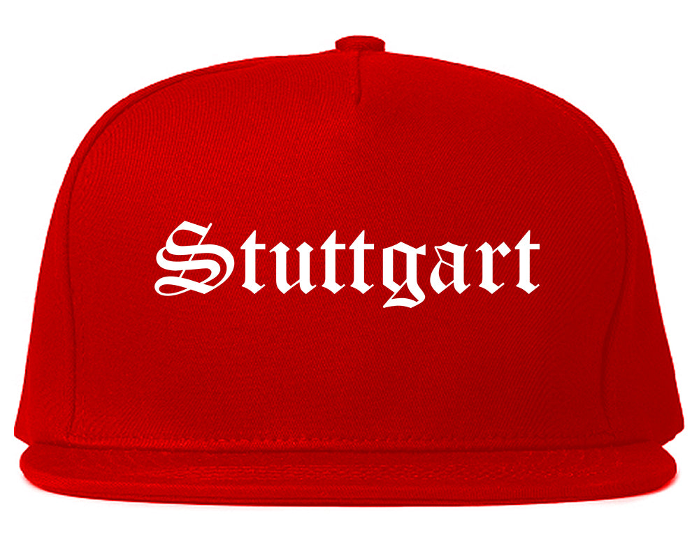 Stuttgart Arkansas AR Old English Mens Snapback Hat Red