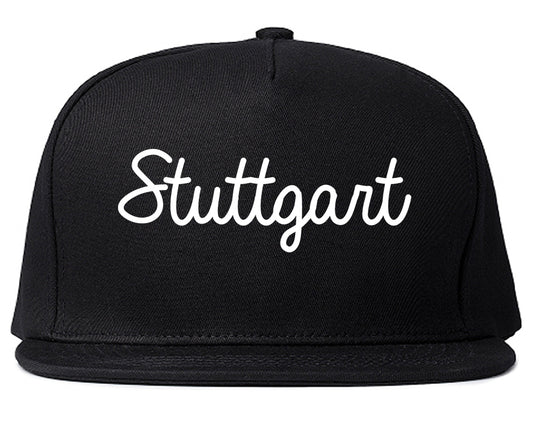 Stuttgart Arkansas AR Script Mens Snapback Hat Black