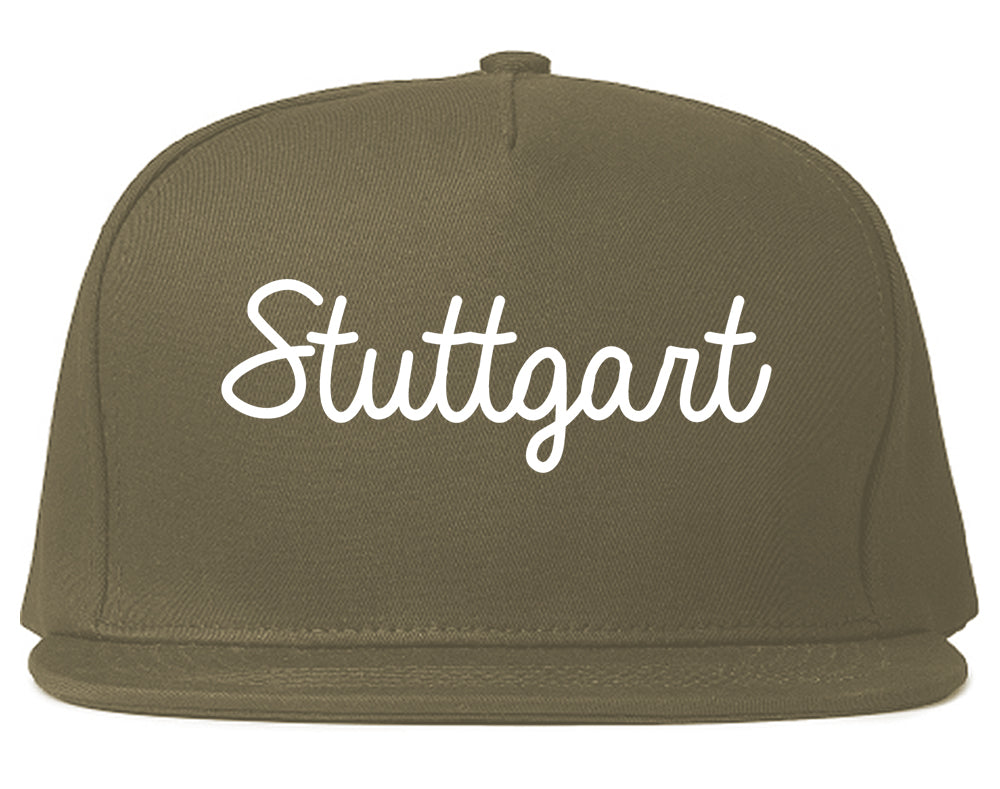 Stuttgart Arkansas AR Script Mens Snapback Hat Grey