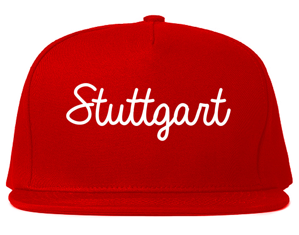 Stuttgart Arkansas AR Script Mens Snapback Hat Red