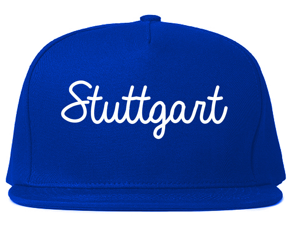 Stuttgart Arkansas AR Script Mens Snapback Hat Royal Blue
