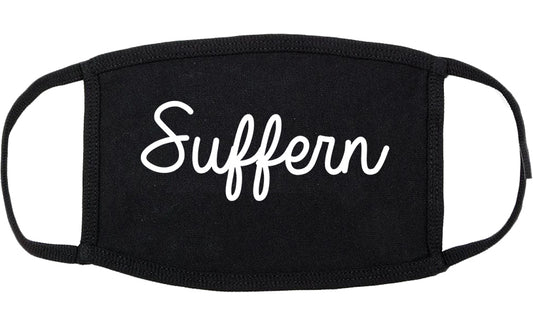 Suffern New York NY Script Cotton Face Mask Black