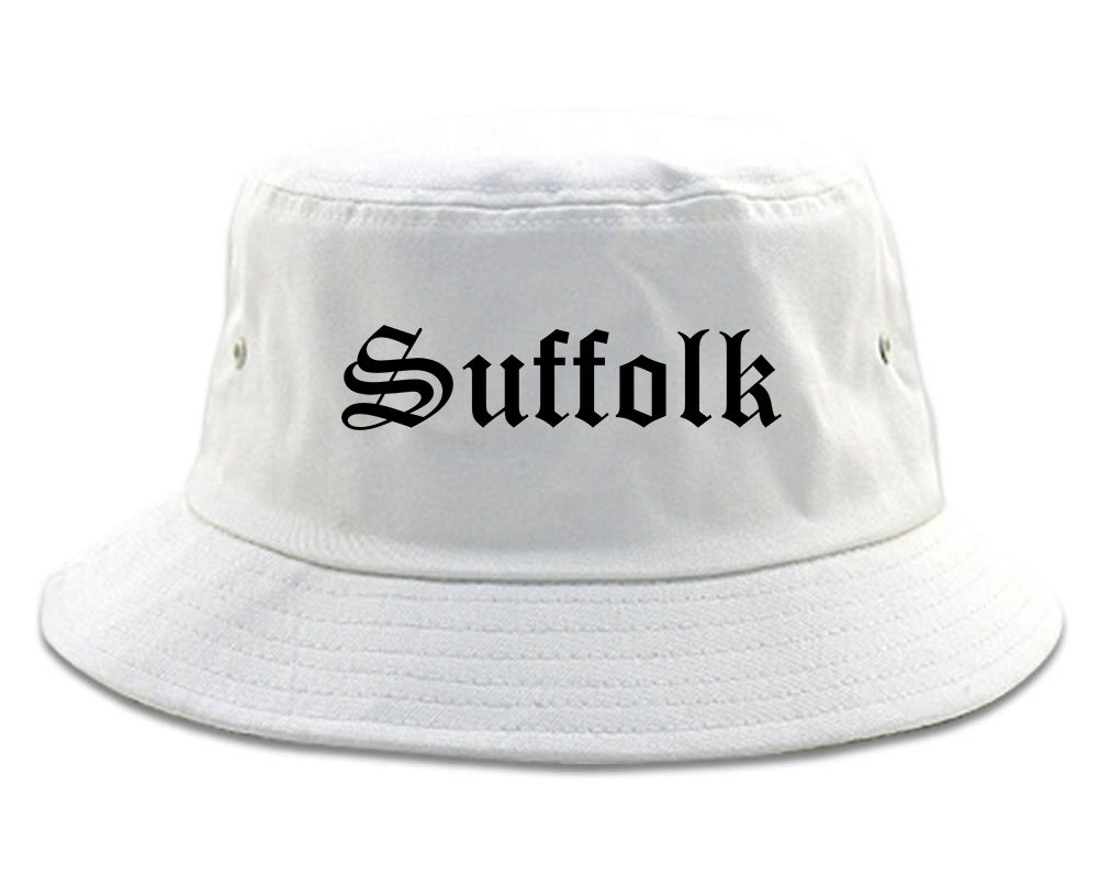 Suffolk Virginia VA Old English Mens Bucket Hat White