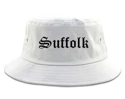 Suffolk Virginia VA Old English Mens Bucket Hat White
