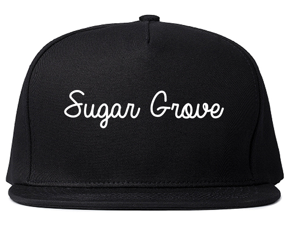 Sugar Grove Illinois IL Script Mens Snapback Hat Black