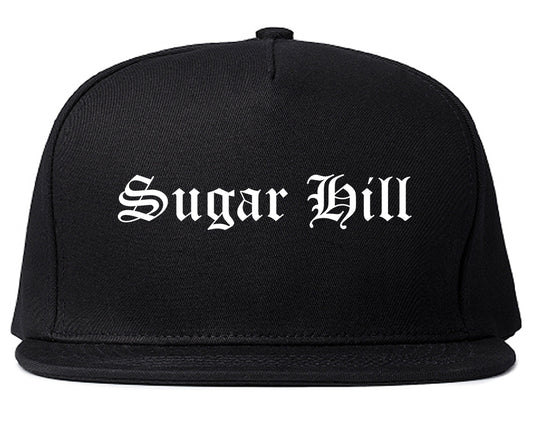 Sugar Hill Georgia GA Old English Mens Snapback Hat Black