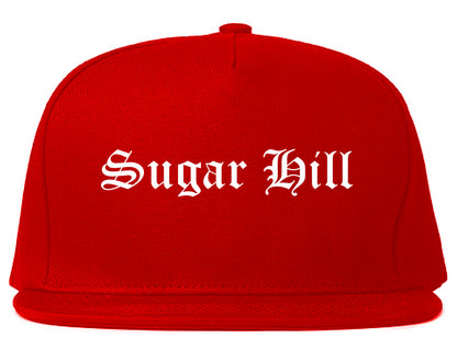 Sugar Hill Georgia GA Old English Mens Snapback Hat Red