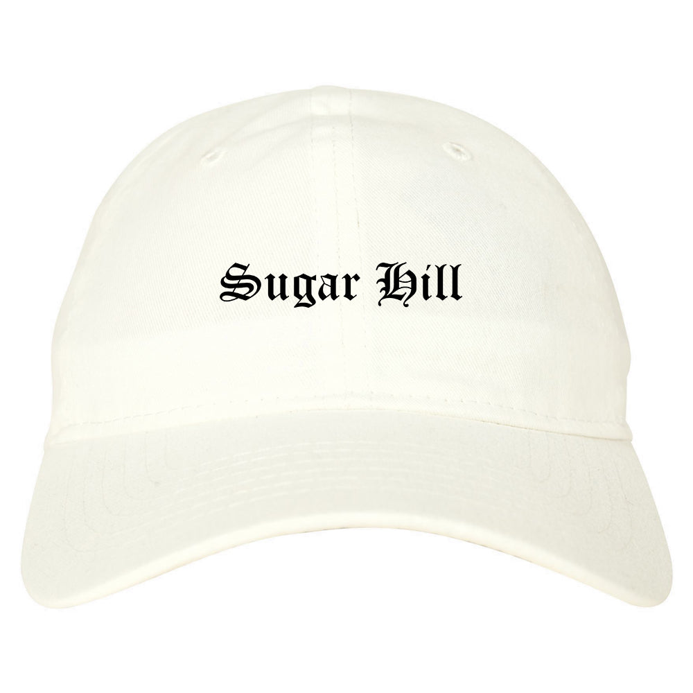 Sugar Hill Georgia GA Old English Mens Dad Hat Baseball Cap White