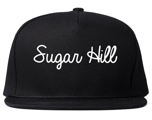 Sugar Hill Georgia GA Script Mens Snapback Hat Black