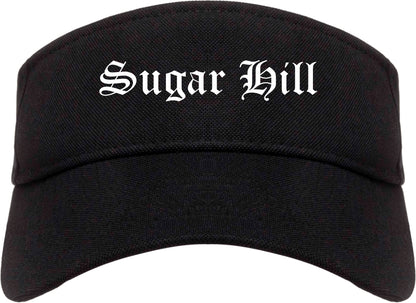 Sugar Hill Georgia GA Old English Mens Visor Cap Hat Black