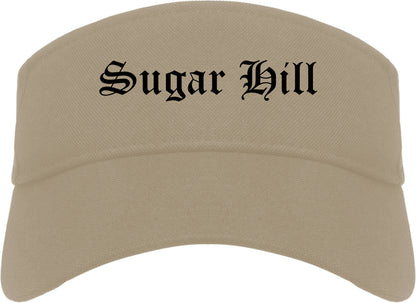 Sugar Hill Georgia GA Old English Mens Visor Cap Hat Khaki