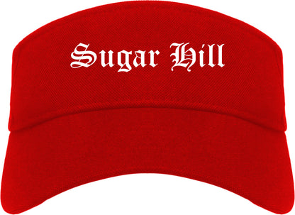 Sugar Hill Georgia GA Old English Mens Visor Cap Hat Red