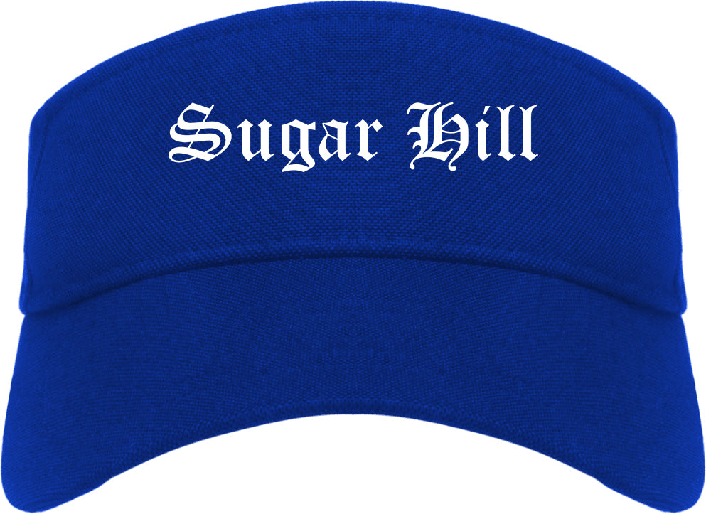 Sugar Hill Georgia GA Old English Mens Visor Cap Hat Royal Blue