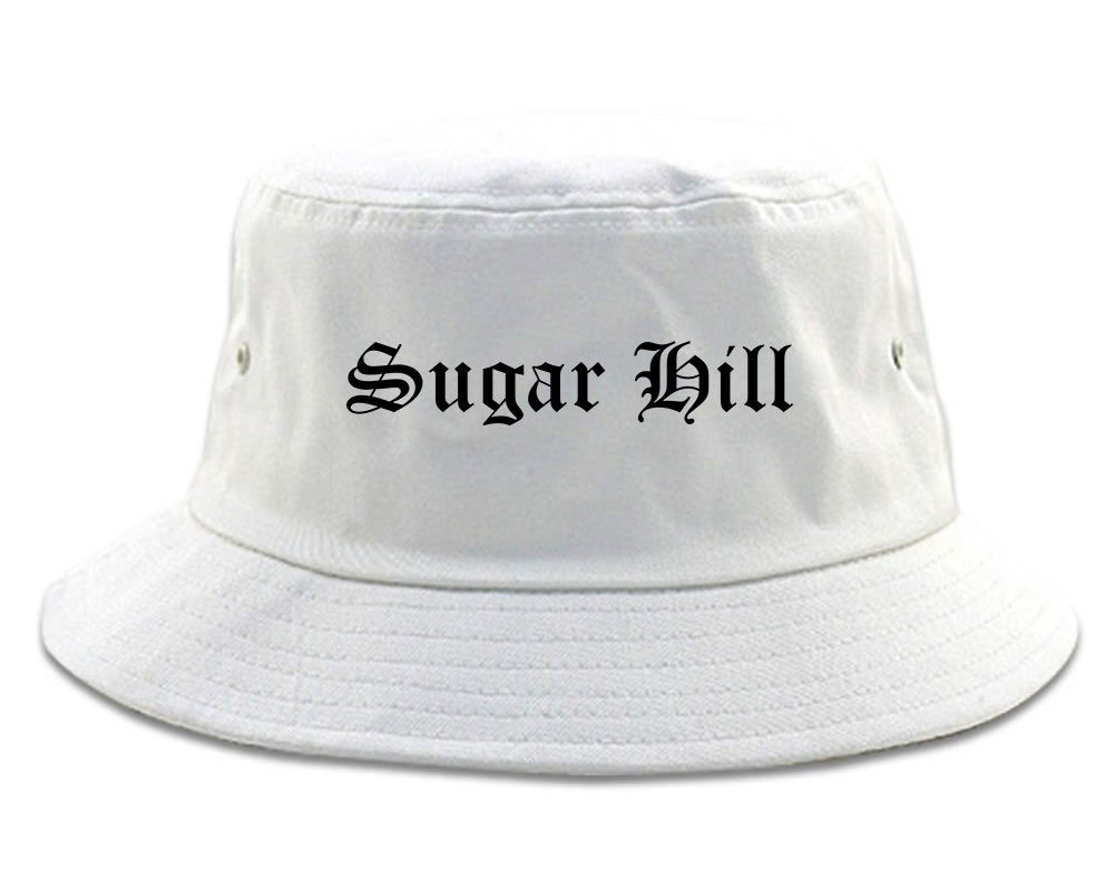 Sugar Hill Georgia GA Old English Mens Bucket Hat White