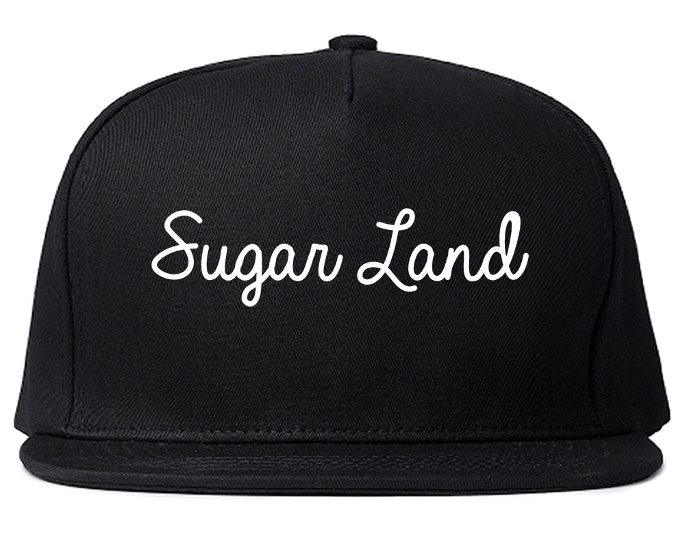 Sugar Land Texas TX Script Mens Snapback Hat Black