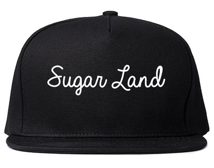 Sugar Land Texas TX Script Mens Snapback Hat Black