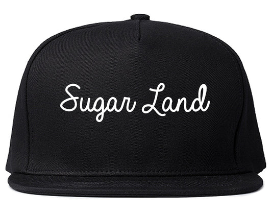 Sugar Land Texas TX Script Mens Snapback Hat Black