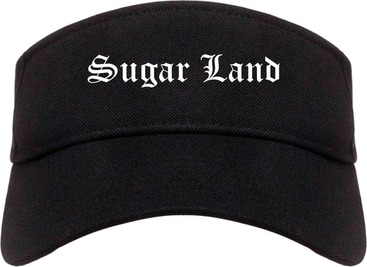 Sugar Land Texas TX Old English Mens Visor Cap Hat Black