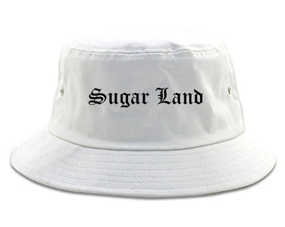 Sugar Land Texas TX Old English Mens Bucket Hat White