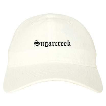 Sugarcreek Pennsylvania PA Old English Mens Dad Hat Baseball Cap White