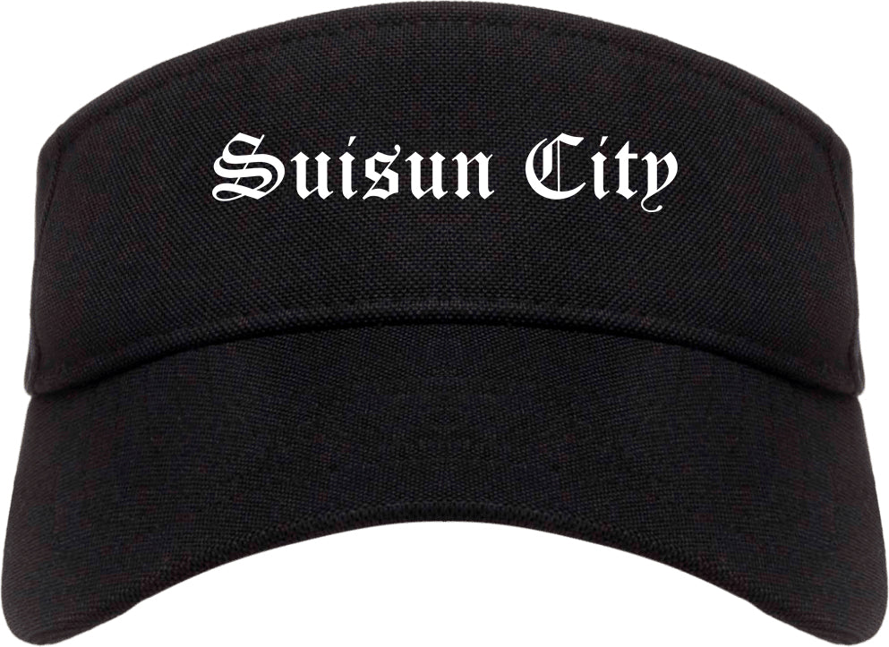 Suisun City California CA Old English Mens Visor Cap Hat Black