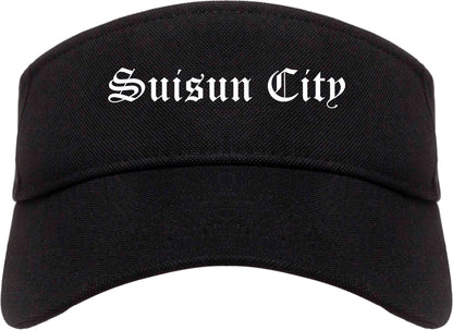 Suisun City California CA Old English Mens Visor Cap Hat Black