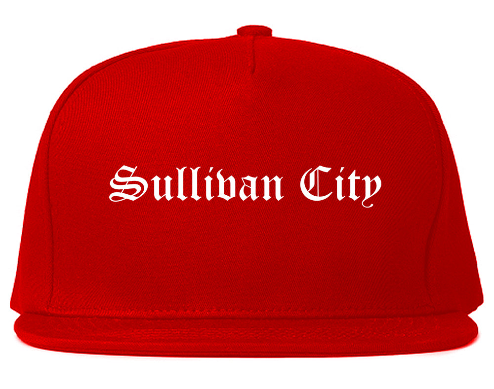 Sullivan City Texas TX Old English Mens Snapback Hat Red