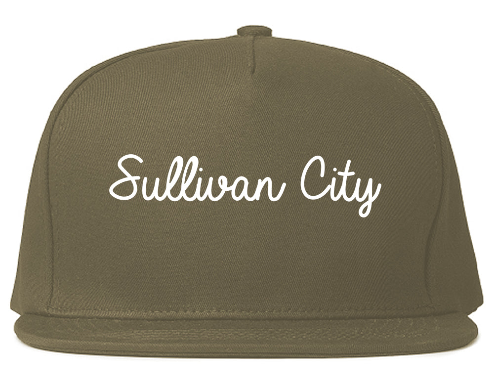 Sullivan City Texas TX Script Mens Snapback Hat Grey