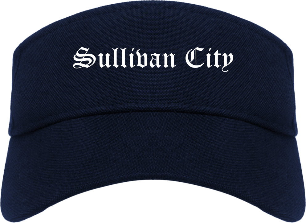 Sullivan City Texas TX Old English Mens Visor Cap Hat Navy Blue