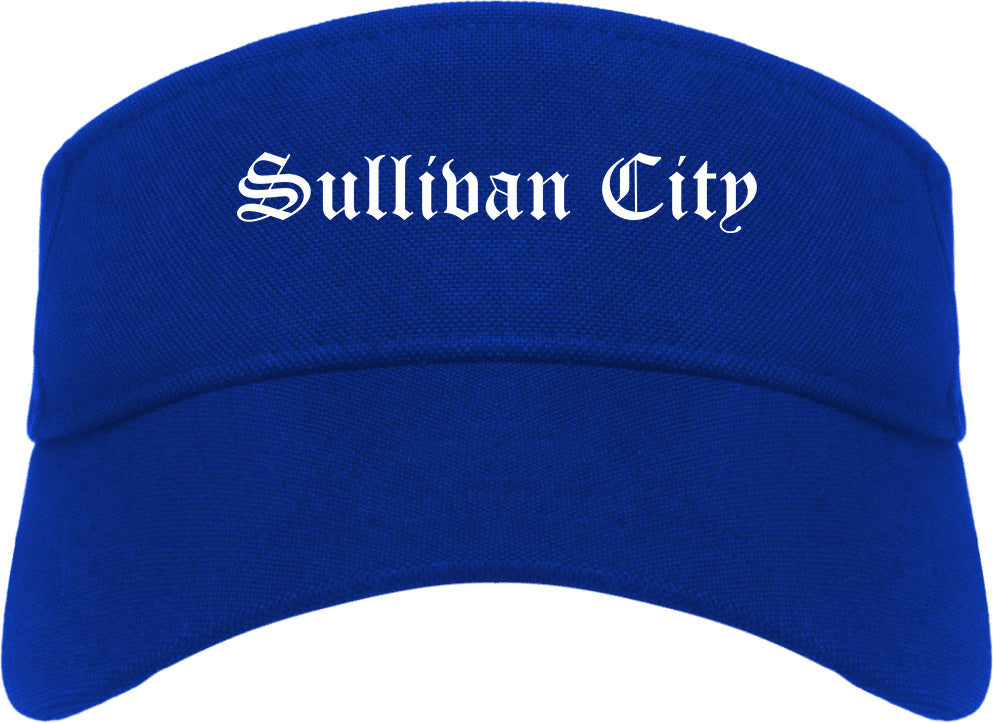 Sullivan City Texas TX Old English Mens Visor Cap Hat Royal Blue