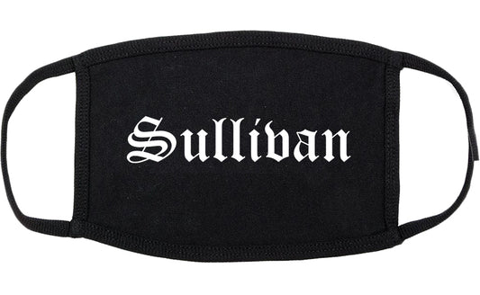 Sullivan Illinois IL Old English Cotton Face Mask Black