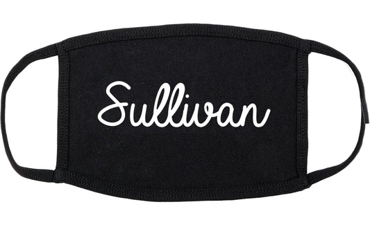 Sullivan Illinois IL Script Cotton Face Mask Black