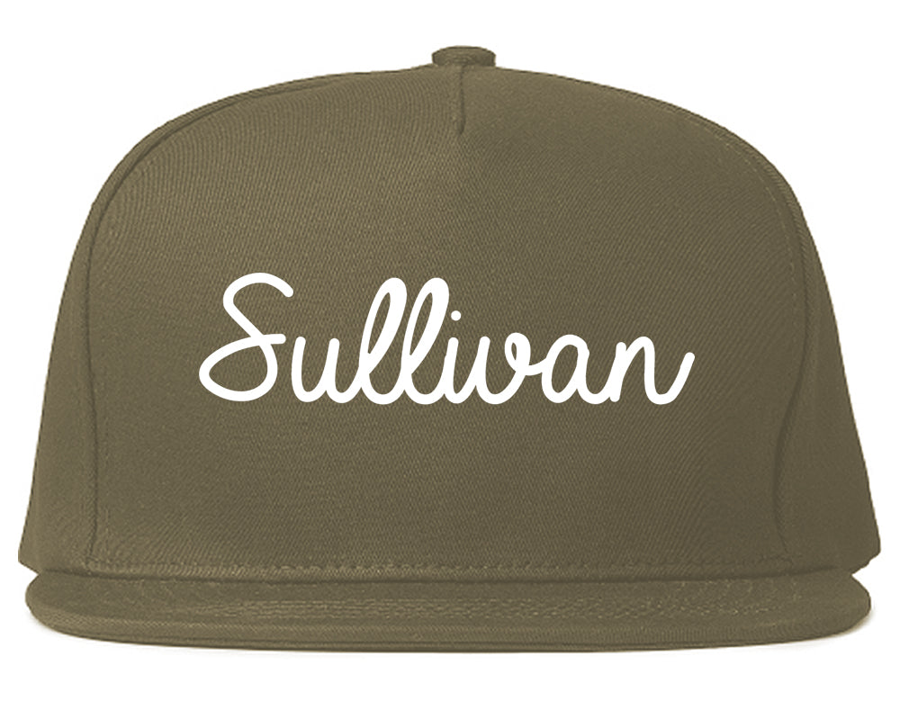 Sullivan Illinois IL Script Mens Snapback Hat Grey