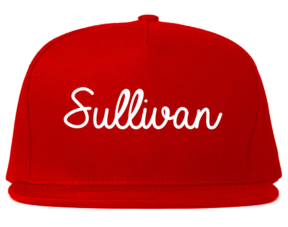 Sullivan Illinois IL Script Mens Snapback Hat Red