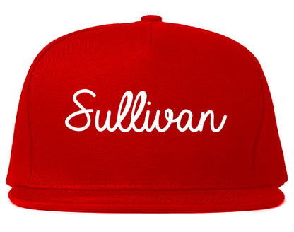 Sullivan Illinois IL Script Mens Snapback Hat Red