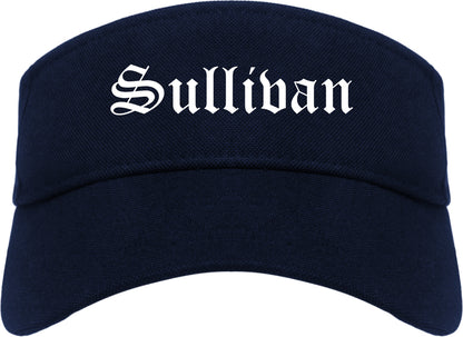 Sullivan Indiana IN Old English Mens Visor Cap Hat Navy Blue