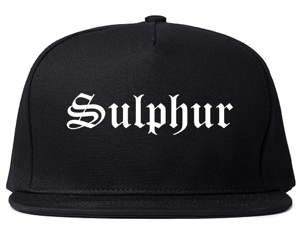 Sulphur Louisiana LA Old English Mens Snapback Hat Black