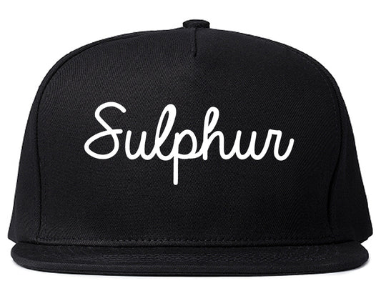 Sulphur Louisiana LA Script Mens Snapback Hat Black