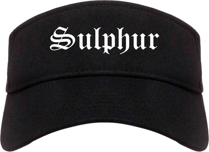 Sulphur Louisiana LA Old English Mens Visor Cap Hat Black