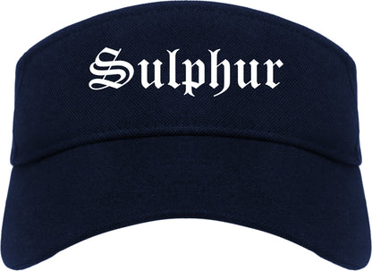 Sulphur Louisiana LA Old English Mens Visor Cap Hat Navy Blue