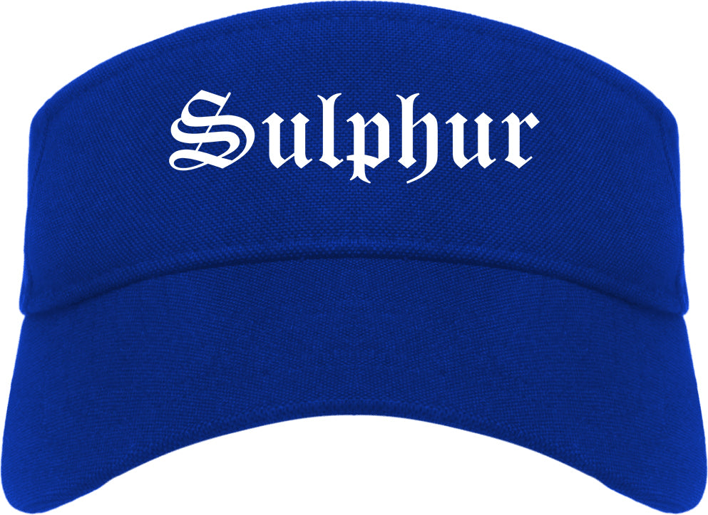 Sulphur Louisiana LA Old English Mens Visor Cap Hat Royal Blue