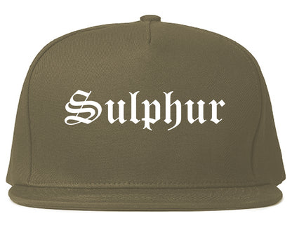 Sulphur Oklahoma OK Old English Mens Snapback Hat Grey