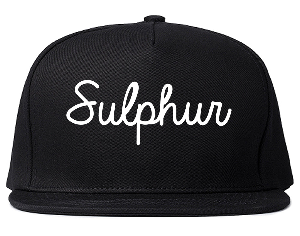 Sulphur Oklahoma OK Script Mens Snapback Hat Black