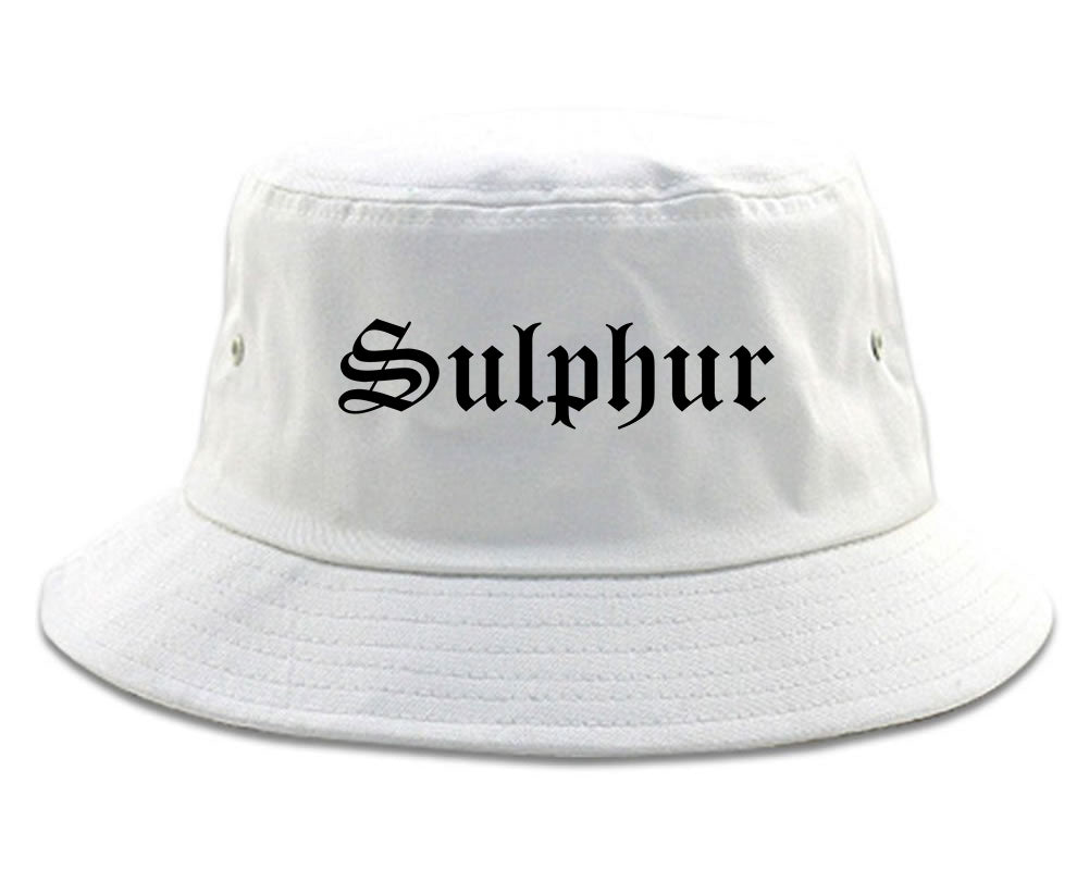 Sulphur Oklahoma OK Old English Mens Bucket Hat White