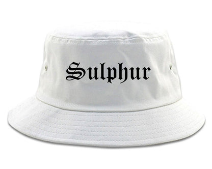 Sulphur Oklahoma OK Old English Mens Bucket Hat White