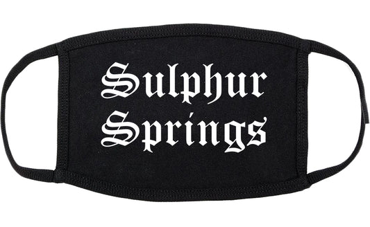 Sulphur Springs Texas TX Old English Cotton Face Mask Black
