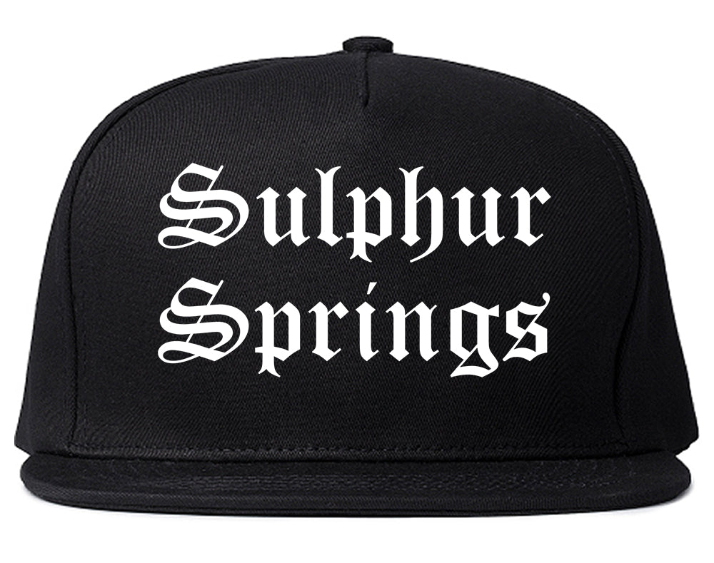 Sulphur Springs Texas TX Old English Mens Snapback Hat Black