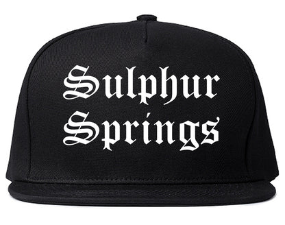 Sulphur Springs Texas TX Old English Mens Snapback Hat Black