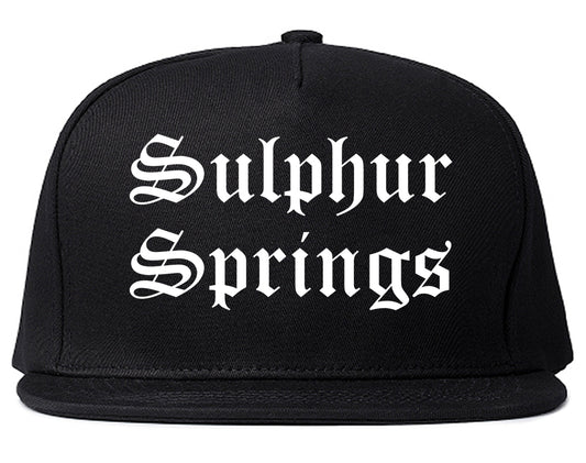 Sulphur Springs Texas TX Old English Mens Snapback Hat Black